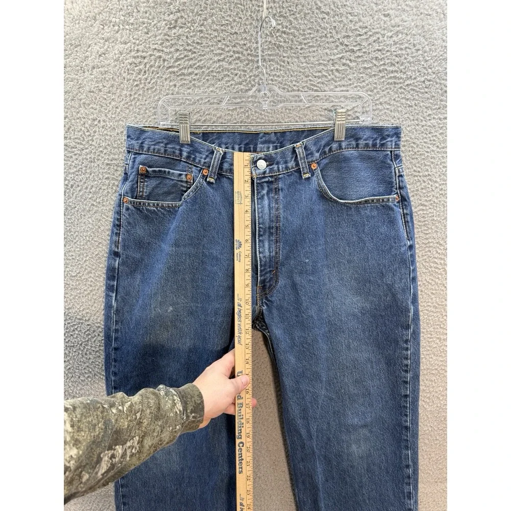 Levis 550 Jeans Mens 38x32 Blue Relaxed Fit Workwear Grunge‎ Skater HEMMED *